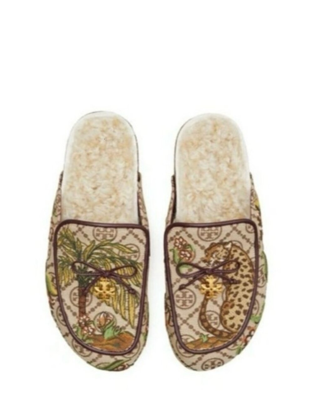 Tory Burch Shearling Cheetah Embroidered